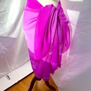 Fuchsia Patel wrap pashmina NWOT, tropical pink